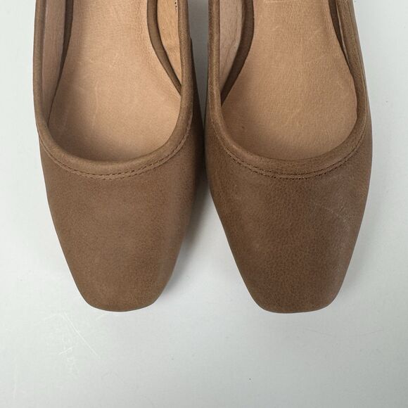 NWOB J.Jill Light Brown Leather Dressy Minimalist Suri Slingback Shoes, Sz. 7 - Picture 6 of 11